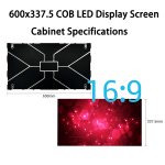 600x337.5 COB LED Display Screen Cabinet Specifications