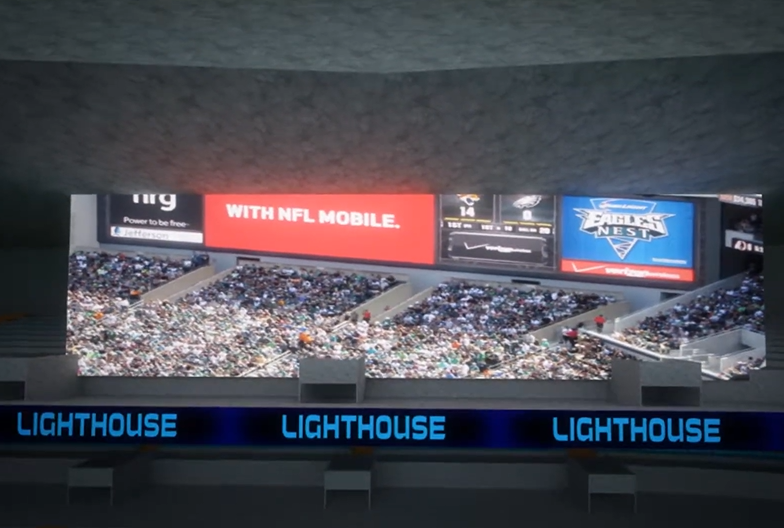 Lighthouse indoor stadium LED display case